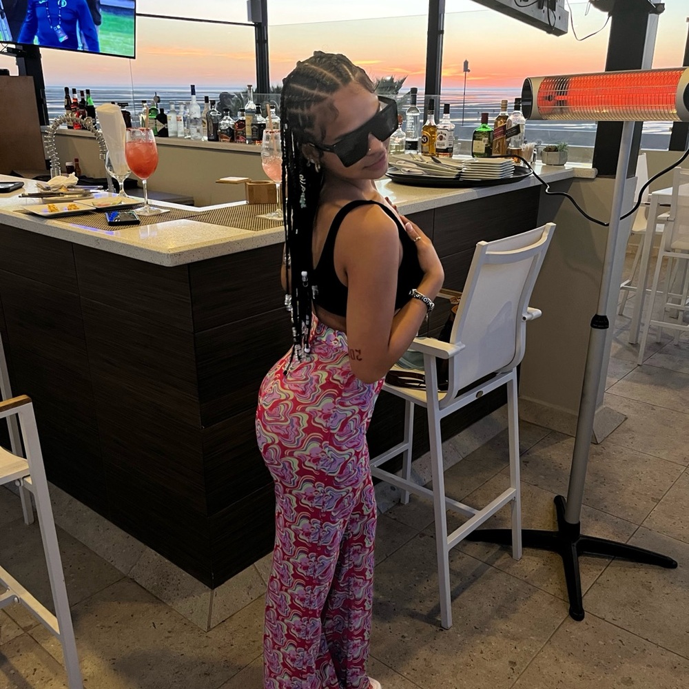 Stylish Pink Patterned Women's Pants